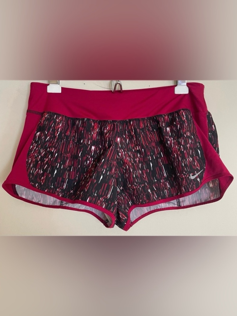 Nike Women's Athletic Red and Black Running Shorts